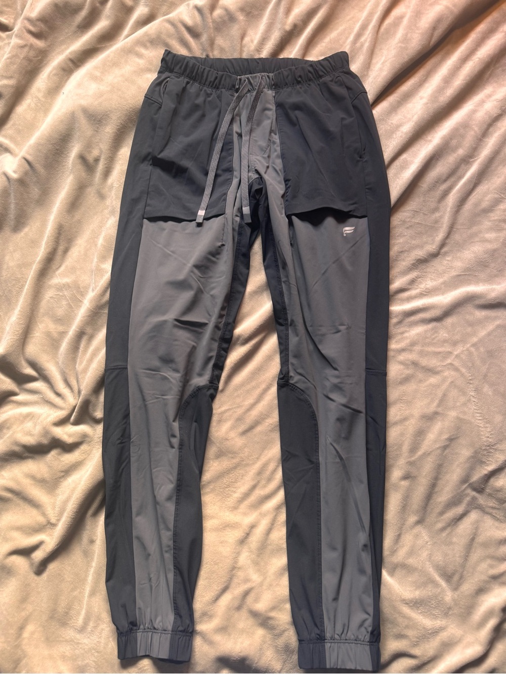 Fabletics Two-Tone Gray & Black Joggers